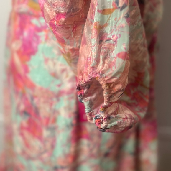 Alex Marie Pink Long Sleeve V-Neck Sundress - Picture 7 of 12